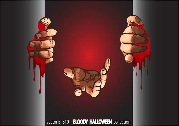 Hands and the blood — Stock Vector