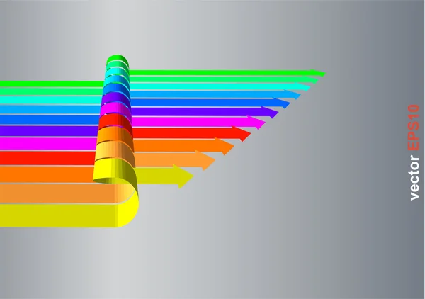 3 d カーブ矢印 — ストックベクタ