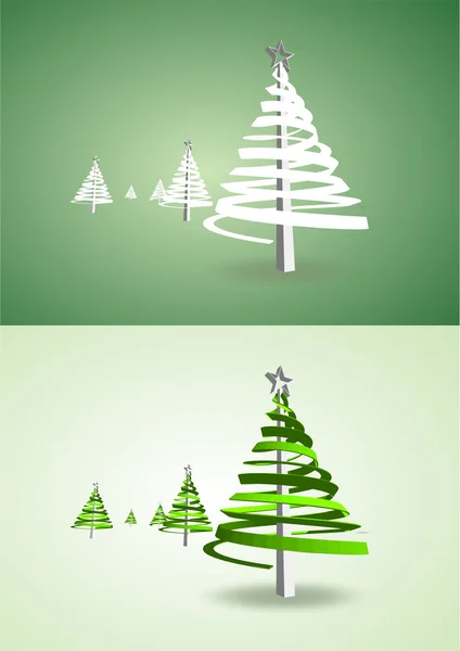 Ribbon Christmas tree — Stock Vector