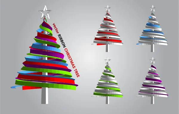 Ribbon Christmas tree — Stock Vector