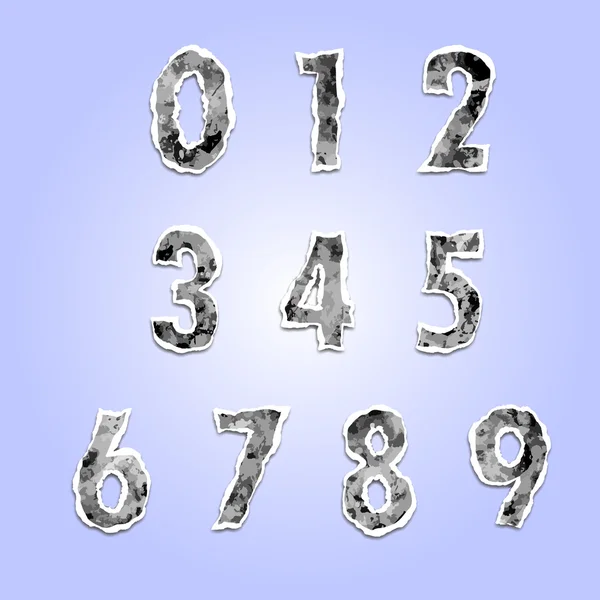 Číslo slza papíru a abeceda — Stockový vektor