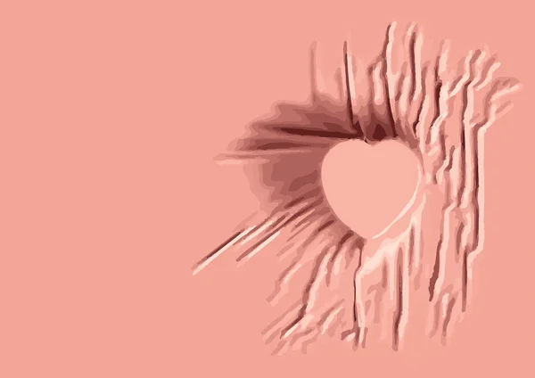 Розовый цвет ткани на знак сердца — стоковый вектор