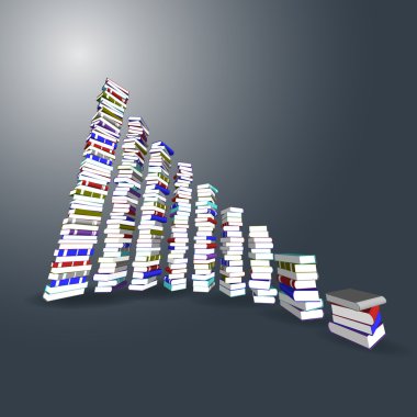Renkli kitap kule ve merdiven