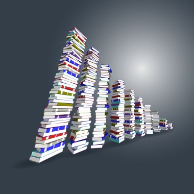 Renkli kitap kule ve merdiven