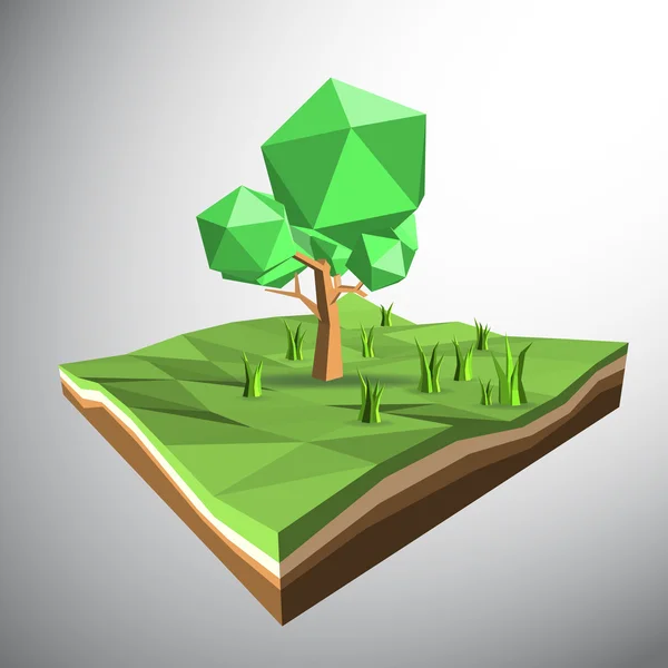 Low polygon  tree — Stock Vector