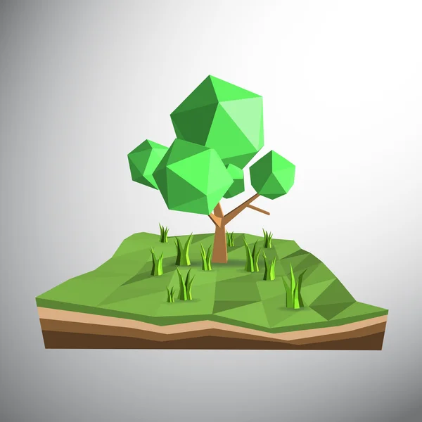 Poly arbre bas — Image vectorielle