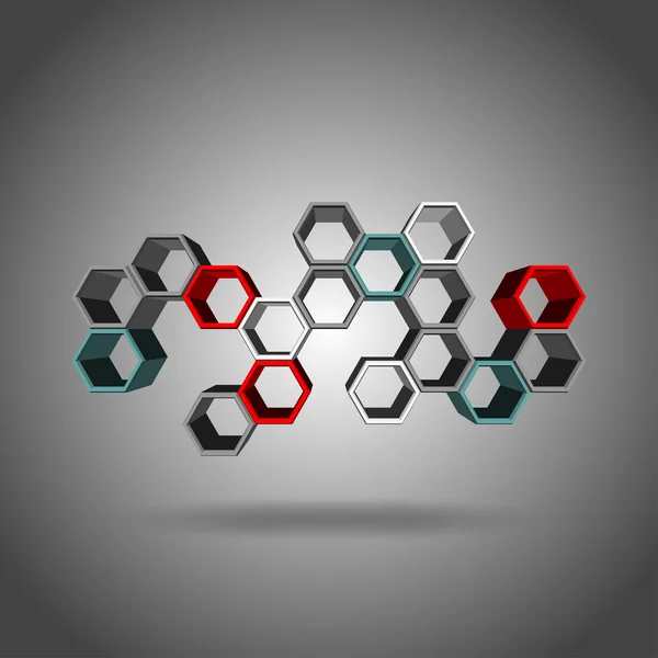 3d hexagon pattern — Stock Vector