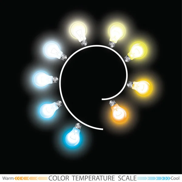 Light color temperature scale — Stock Vector