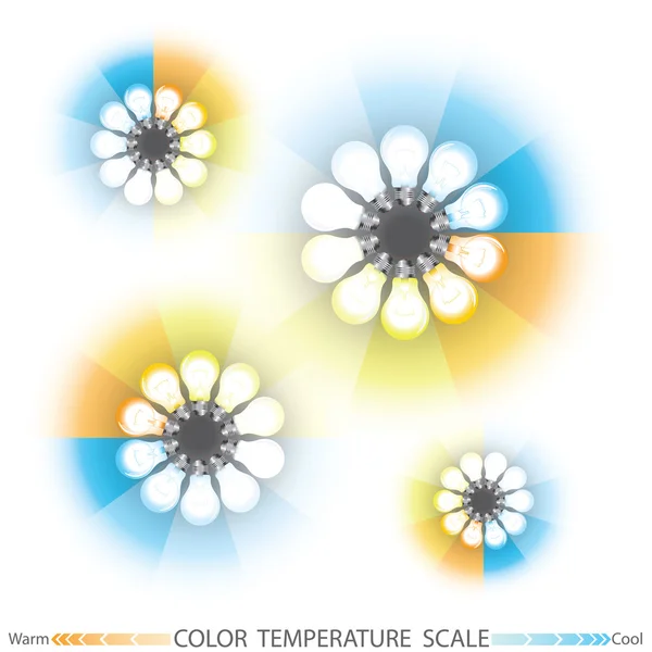 Light color temperature scale — Stock Vector