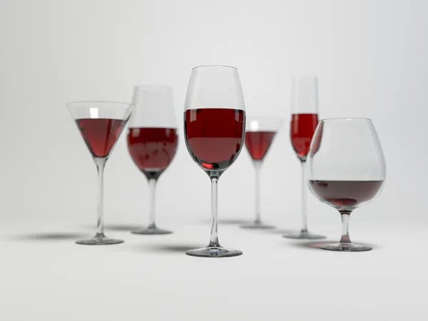 Red wine in glasses — Stock Photo, Image