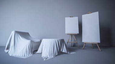 boyama için 3D render tripod