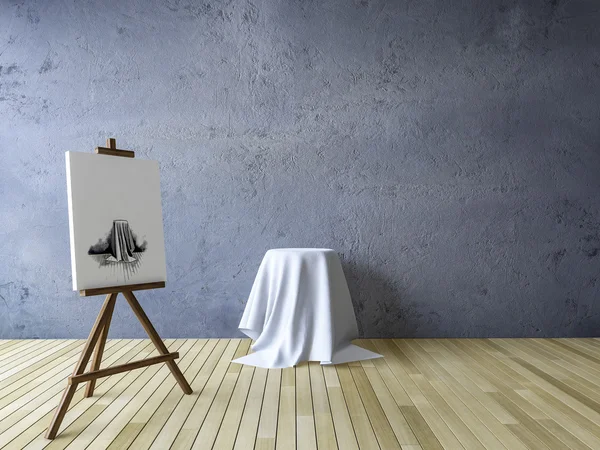 3D immagine renderizzata di treppiedi per la pittura — Foto Stock