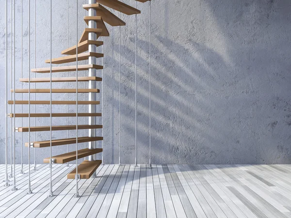 3d staircase hanged by cables — Stock Photo, Image