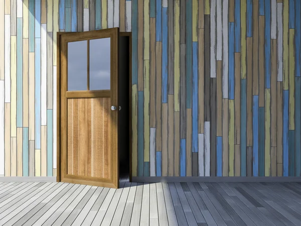 3Ds porta di legno — Foto Stock