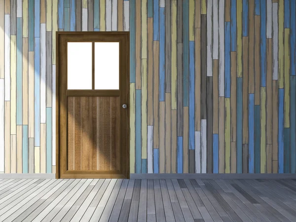 Drewniane drzwi 3ds — Zdjęcie stockowe