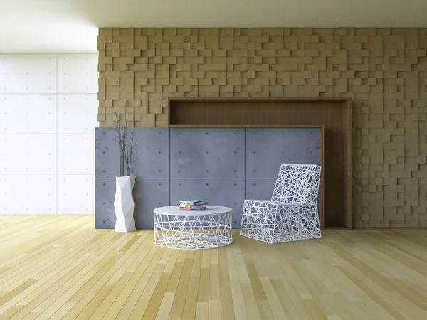3D interior-Sala de estar — Foto de Stock
