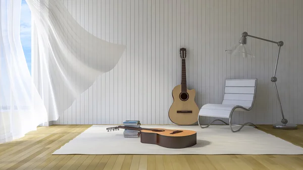 3ds guitarra en la habitación — Foto de Stock