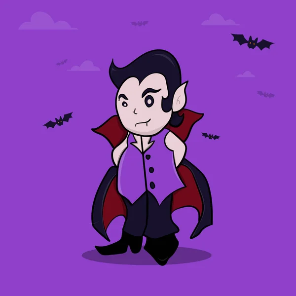 Gráfico Vetorial Ilustração Drácula Mascote Halloween Perfeitos Para Ícone Mascote Ilustração De Stock