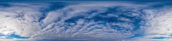 Sky panorama with Altocumulus clouds in seamless spherical equirectangular format. Complete zenith for use in 3D graphics, game and aerial drone 360 degree panorama sky replacement.