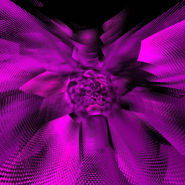 Tons Roxo Rosa Futurista Metálico Fantasia Floral Texturizado Padrões Design — Fotografia de Stock