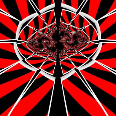 Her biri beyaz çerçeve içinde kırmızı ve siyah köşegen çizgili birçok geometrik 3D çizim karelerinin deseni ve tasarımı