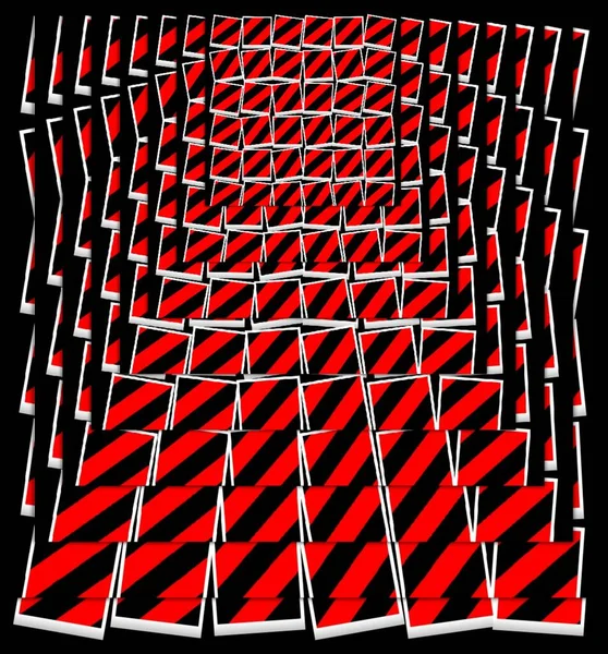 Motivo Disegno Molti Quadrati Geometrici Illustrazione Con Strisce Diagonali Rosse — Foto Stock