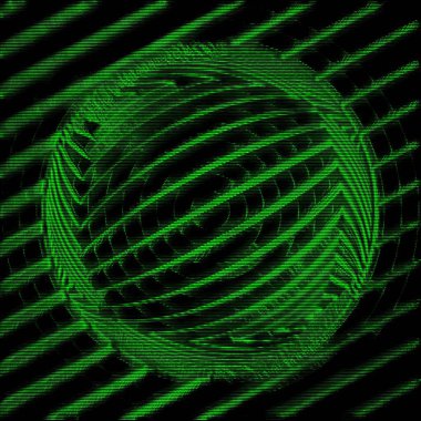 Çapraz kırmızı lav hatları tek cam küre 3d illüstrasyonla büyütüldü.