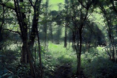 Birçok şekil ve yaratıcı sanat tasarımı genç ve olgun yaprak döken ağaçların büyülü orman karışımından türemiştir.