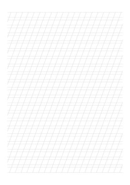 El yazısı Kağıtları - A4 sayfası, köşegen kılavuz çizgileri olan boş yatay çizgiler, ilkokul ve kaligrafi için el yazısı ödevi