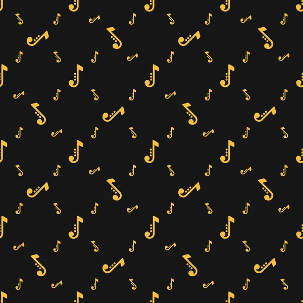 Nota desen siyah arka plan üzerinde sorunsuz siluetleri.