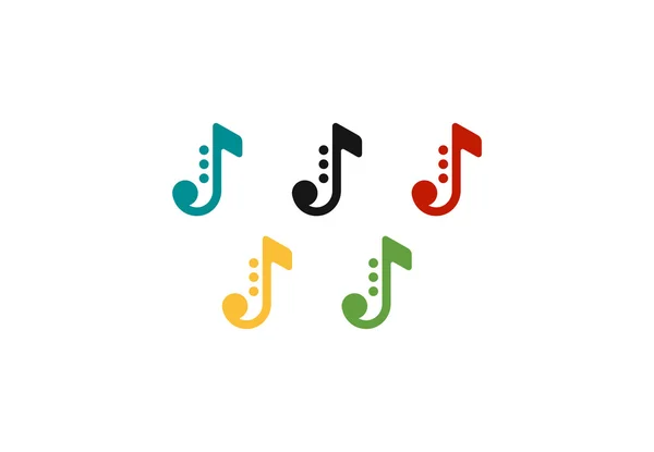 Colored note icons as olimpic rings. Music symbols. Vector illustration — Stock Vector