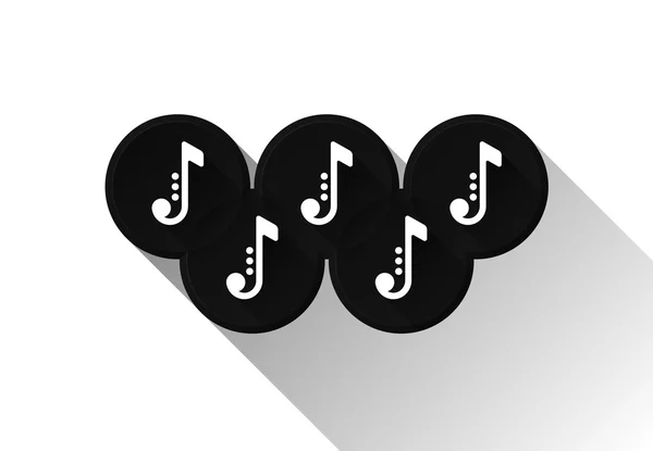 Olimpik halkalar siyah Not simgeler. Müzik simgeler. Vektör çizim