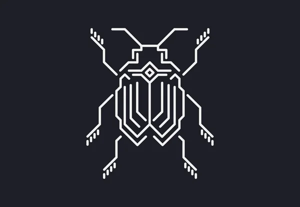 Doğrusal hata techno tarzı. Vektör çizim siyah arka plan üzerine.