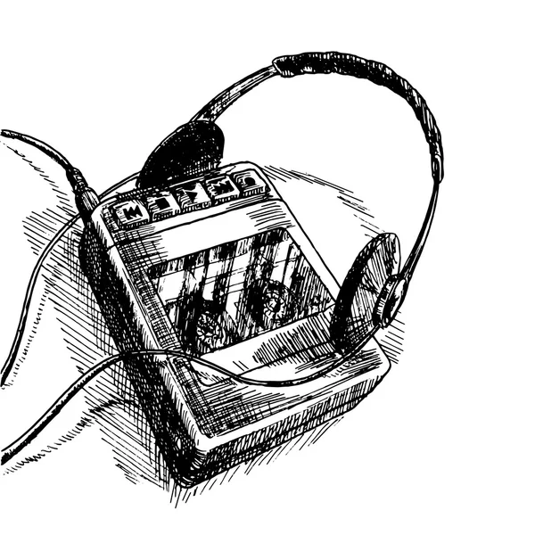 Beyaz arka plan el çekilmiş eski okul çalar. Vektör çizim.