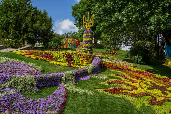 统一的乌克兰国家的主题，插花的展览 — 图库照片