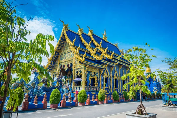 Wat Rong Seur Δέκα Μπλε Ναός Είναι Ένα Διάσημο Ναό — Φωτογραφία Αρχείου
