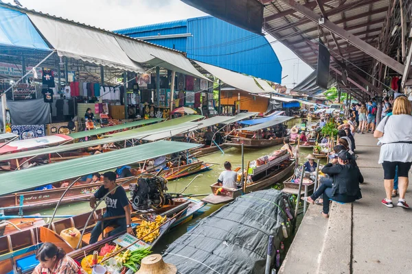 Ratchaburi Tailandia Julio 2017 Damnoen Saduak Floating Market Mercado Mercancías — Foto de Stock