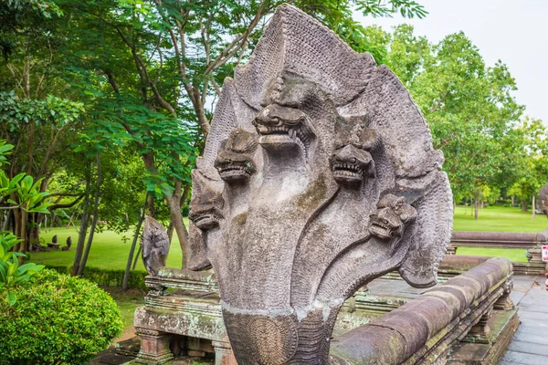 Φίδι Γλυπτό Στο Prasat Hin Phanom Rung Μεγάλο Που Βρίσκεται — Φωτογραφία Αρχείου