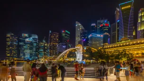 Singapore City Singapore Листопада 2016 Timelapse Cityscape View Sunset Twilight — стокове відео