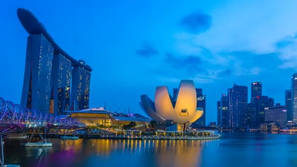 Timelapse Vue Paysage Urbain Avec Coucher Soleil Crépuscule Temps Principaux — Video