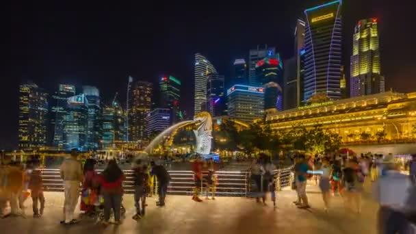 Ciudad Singapur Singapur Noviembre 2016 Timelapse Vista Paisaje Urbano Con — Vídeos de Stock