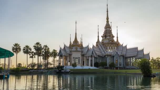 日落时分 泰国安培锡克休Wat Non Kum Nakhon Ratchasima寺4K时滞地标 — 图库视频影像
