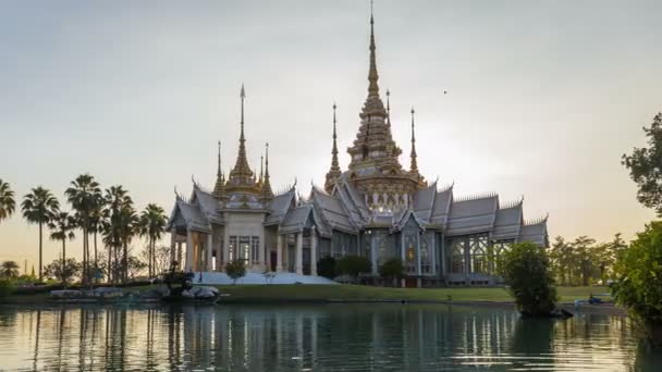 Time Lapse Monumento Histórico Nakhon Ratchasima Templo Wat Non Kum — Vídeos de Stock