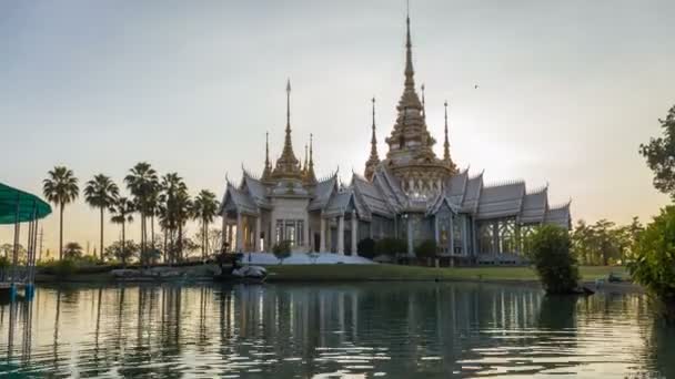 Time Lapse Monumento Histórico Nakhon Ratchasima Templo Wat Non Kum — Vídeos de Stock