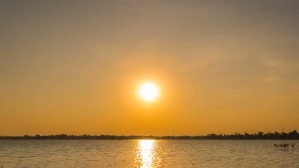 Zeitraffer Von Sonnenuntergang Und Dämmerung Huay Yang Reservoir Nakhon Ratchasima — Stockvideo