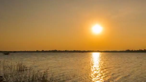 Zeitraffer Von Sonnenuntergang Und Dämmerung Huay Yang Reservoir Nakhon Ratchasima — Stockvideo