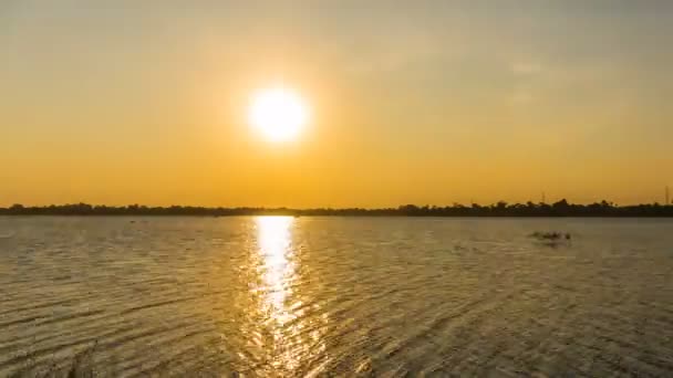 Zeitraffer Von Sonnenuntergang Und Dämmerung Huay Yang Reservoir Nakhon Ratchasima — Stockvideo