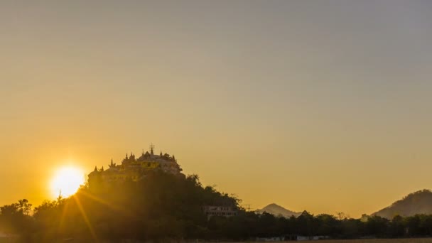 Timelapse Landscape Wat Simalai Songtham Mountain Sunset Twilight Pak Chong — Αρχείο Βίντεο