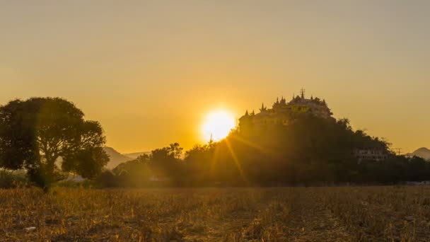 Timelapse Landskap Wat Simalai Songtham Berget Vid Solnedgången Och Skymning — Stockvideo