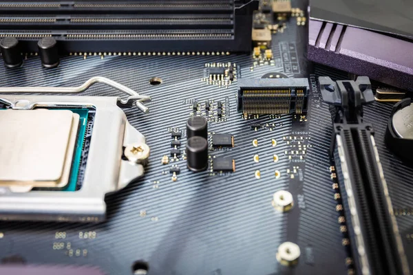 Slot Motherboard Cpu New Technology High Speed Storage Recording — Stock Photo, Image